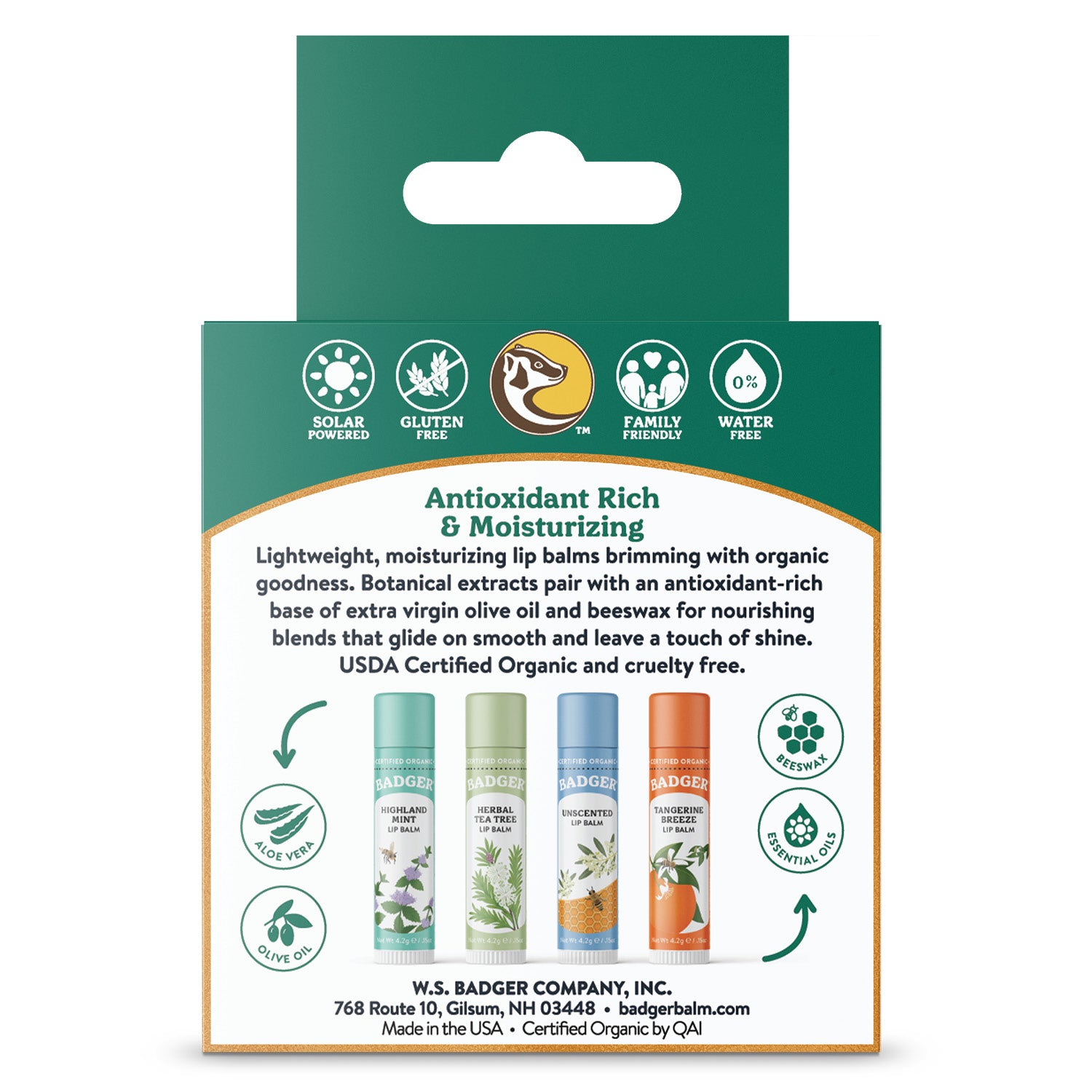 badger-balm-classic-lip-balm-4er-set-green-box image 2
