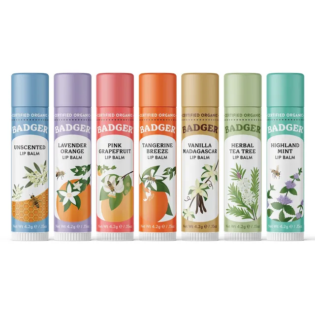 badger-balm-lip-balm-geschenkset-7er-classic-rainbow image 1