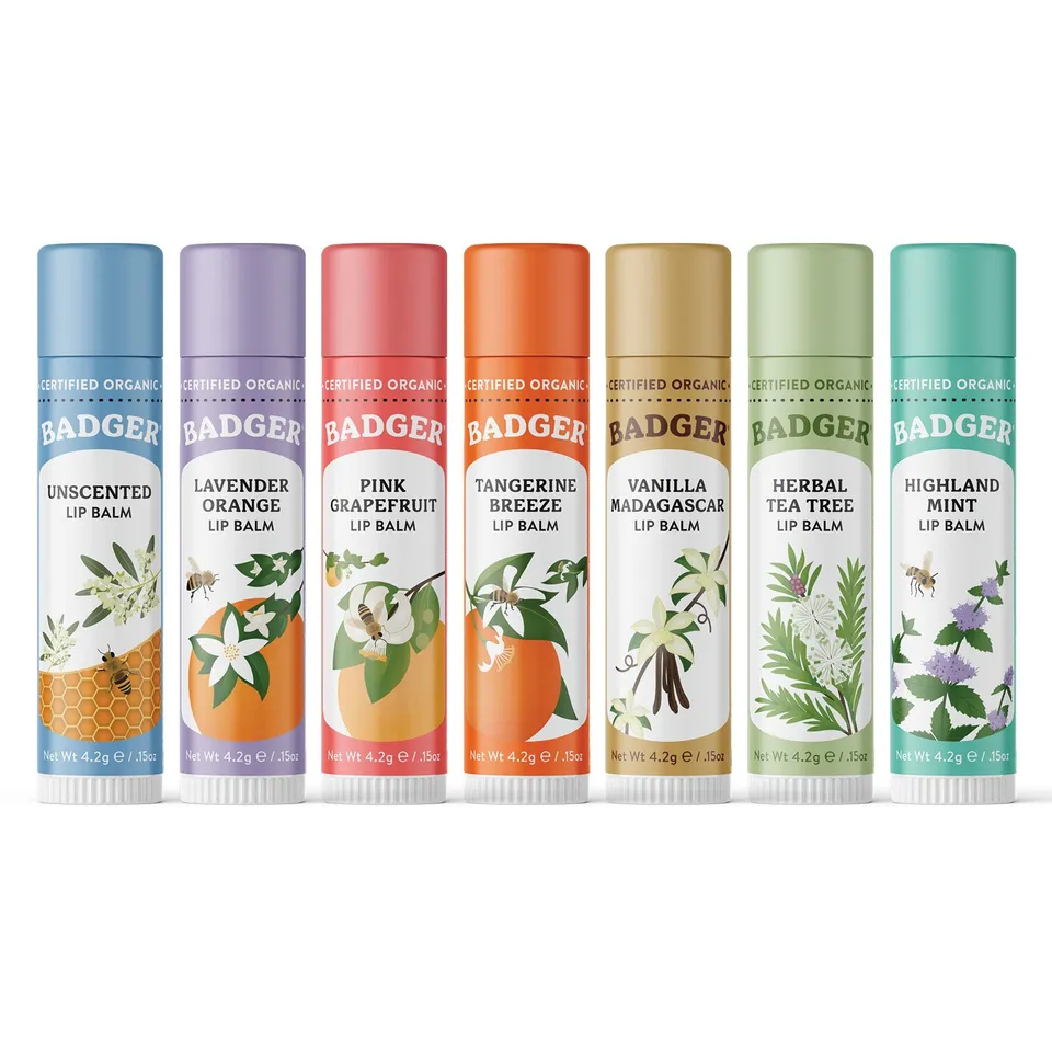 badger-balm-lip-balm-geschenkset-7er-classic-rainbow image 1