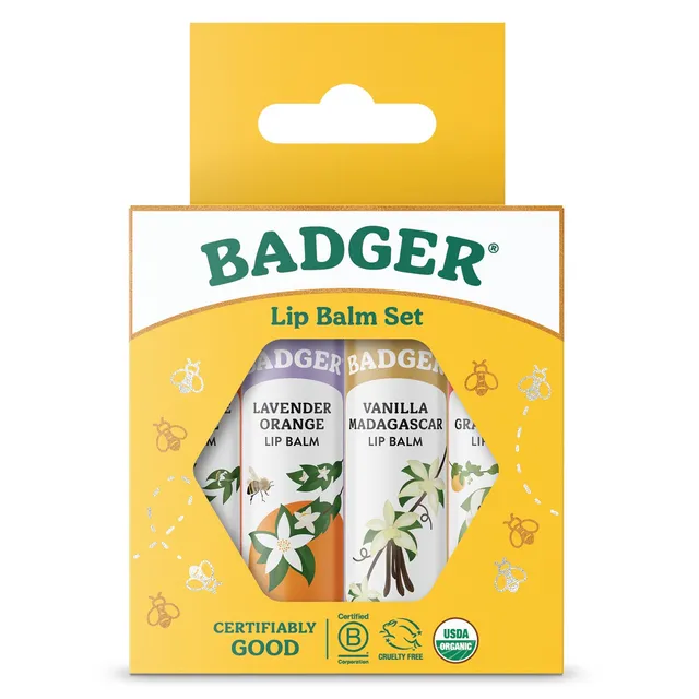 badger-balm-classic-lippenbalsam-4er-gold-box image 1