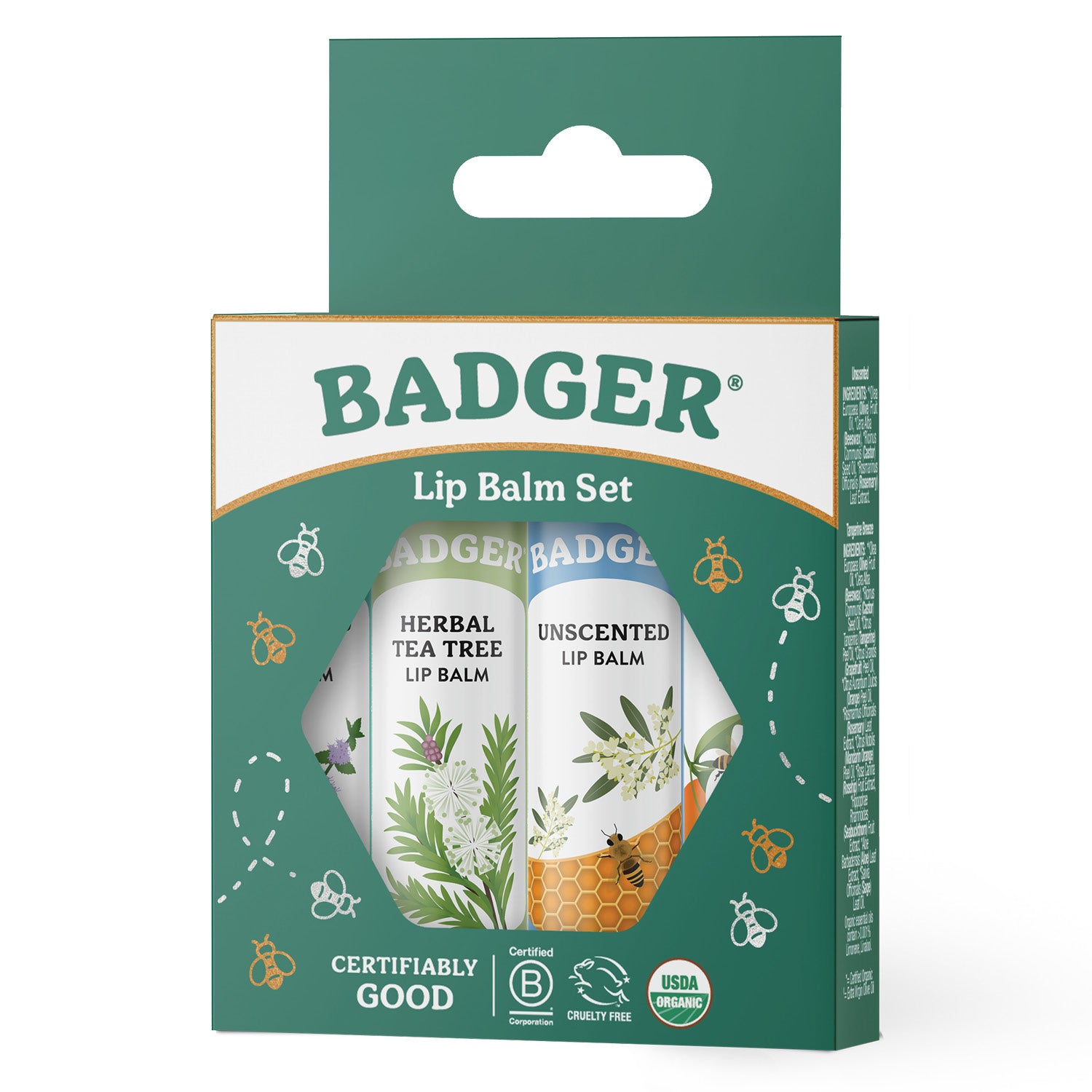 badger-balm-classic-lip-balm-4er-set-green-box image 7