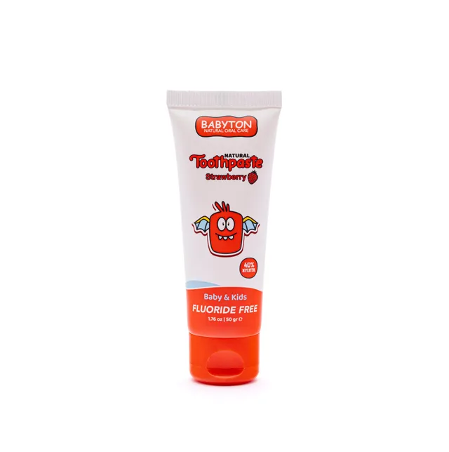 babyton-baby-kinderzahnpasta-fluoridfrei-erdbeere-50-g image 1