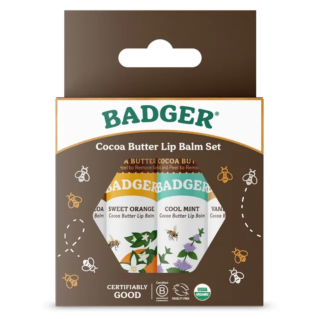 badger-balm-cocoa-butter-lippenbalsam-geschenkset-4er image 1