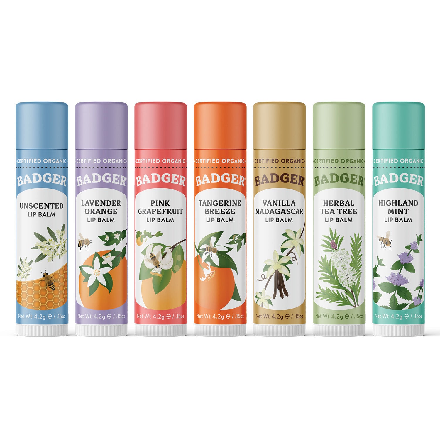badger-balm-lip-balm-geschenkset-7er-classic-rainbow image 1