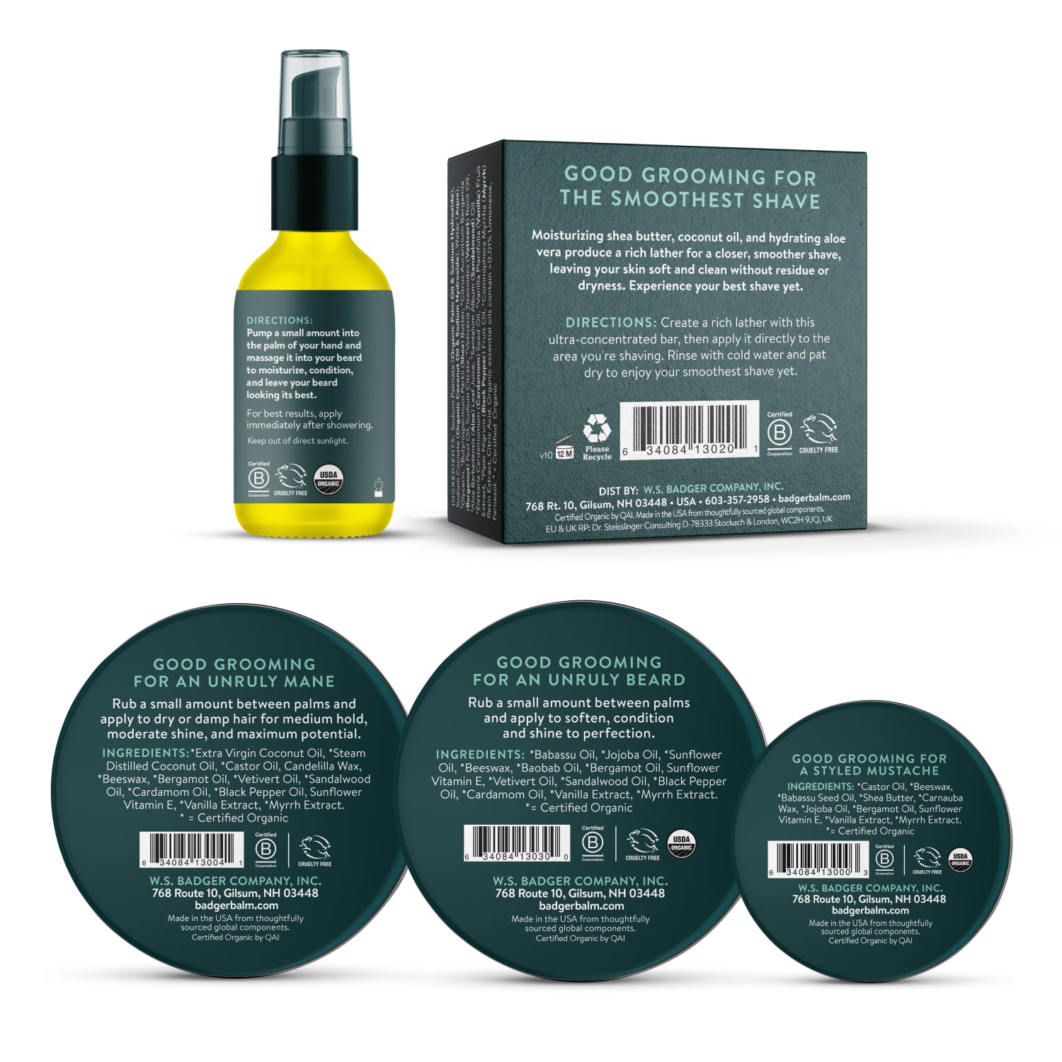 badger-balm-shaving-grooming-bundle-bio-rasur-und-bartpflege-set-5-teilig image 2