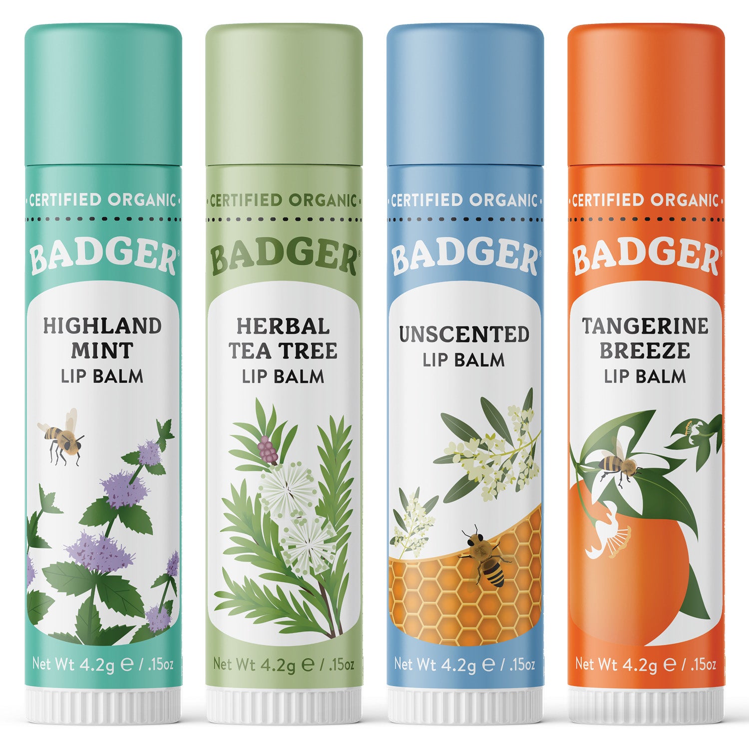 badger-balm-classic-lip-balm-4er-set-green-box image 5