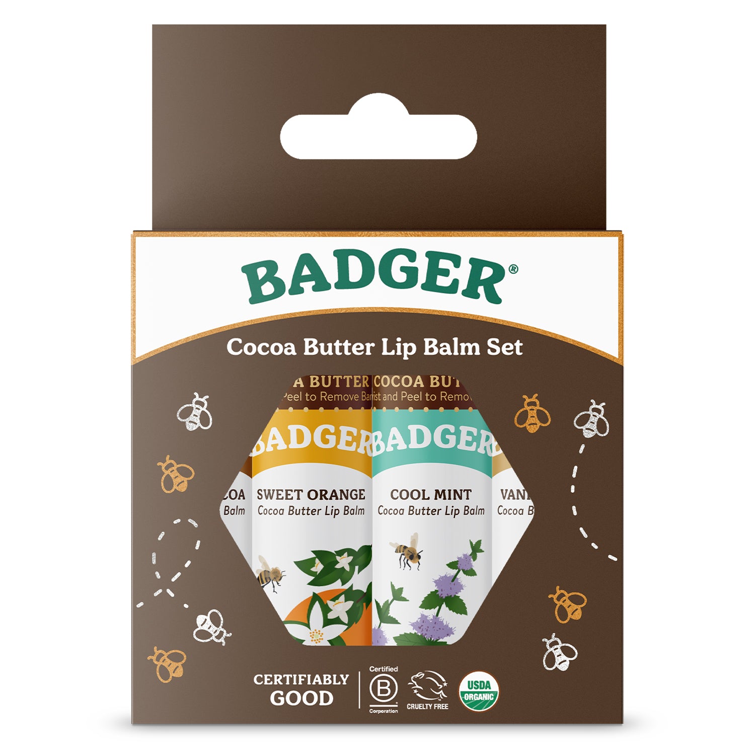 badger-balm-cocoa-butter-lippenbalsam-geschenkset-4er image 1